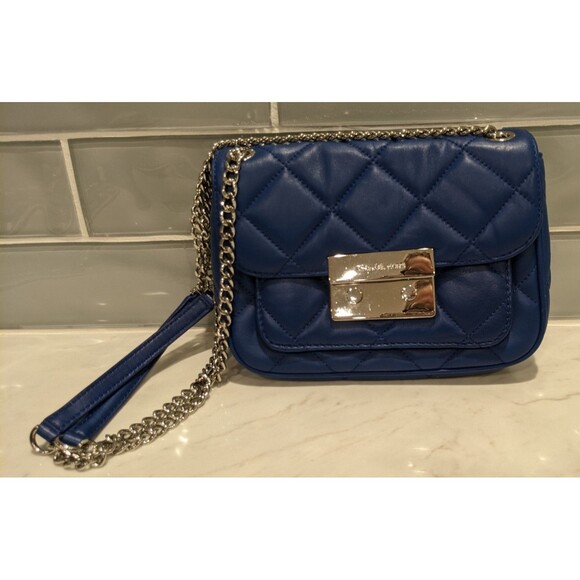 Michael Kors Blue Quilted Shoulder Bag - Picture 8 of 16